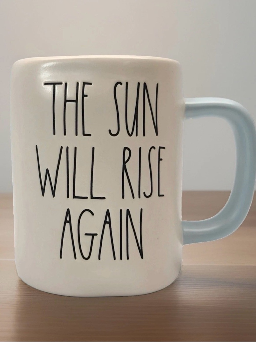 🆕 Rae Dunn Matte Ceramic Matte Mug with Pale Blue Interior and Handle